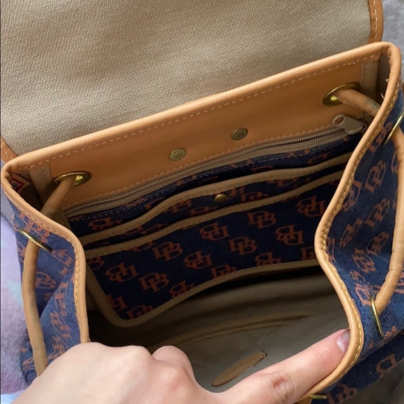 Dooney and Bourke mini monogram denim backpack - Picture 3 of 6
